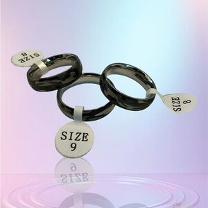 Black Camouflage Stainless Steel Rings